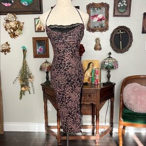 Leopard Print Halter Dress